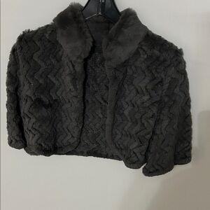 Chic Dark Gray Faux Fur Jacket